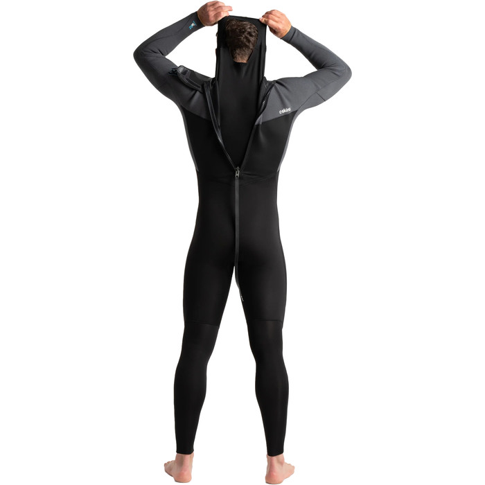 2024 C-Skins Mens Session 3/2mm GBS Back Zip Wetsuit C-SE32MBZ - Black / Charcoal Diamond / Ultra Cyan